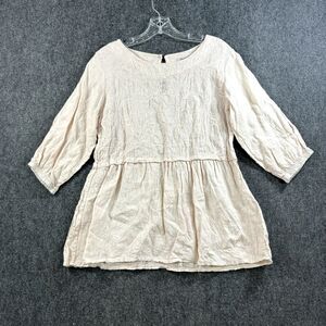 Alessia Pacini Tunic Women's Small Pink Blush Embroidered Puff Sleeve